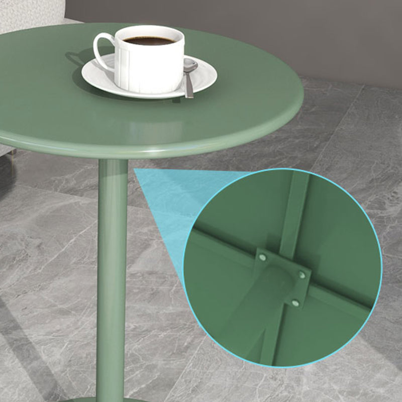 Round Metallic Side Table Contemporary Pedestal Side End Table Clearhalo 'Coffee & Accent Tables' 'End & Side Tables' 'end_side_table' 'Furniture' 'furniture_end_side_table' 'Living Room Furniture' 4972371