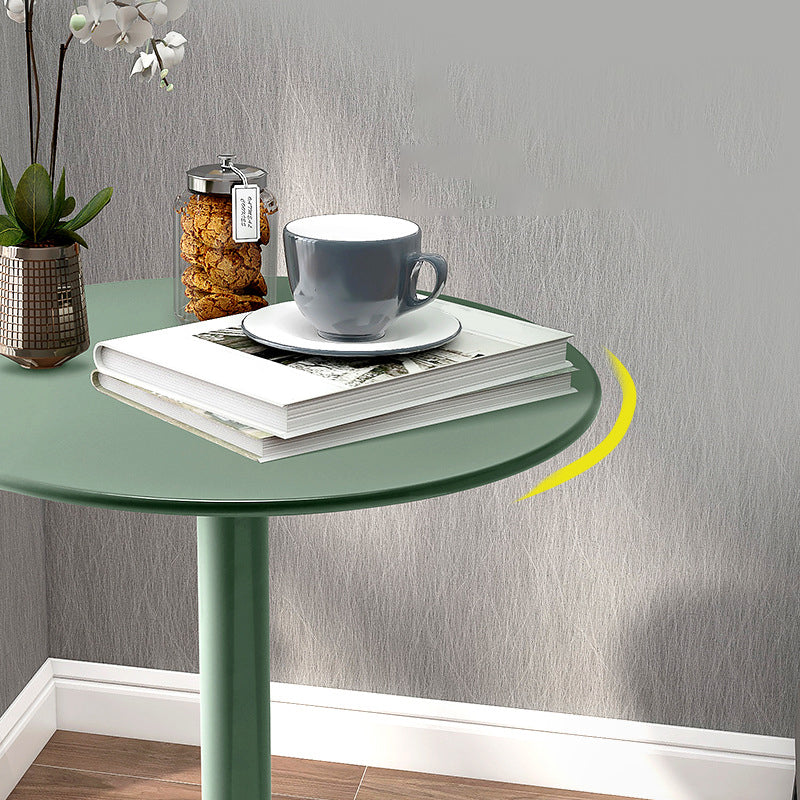 Round Metallic Side Table Contemporary Pedestal Side End Table Clearhalo 'Coffee & Accent Tables' 'End & Side Tables' 'end_side_table' 'Furniture' 'furniture_end_side_table' 'Living Room Furniture' 4972372