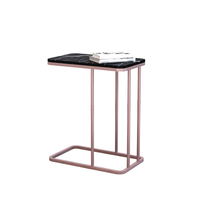 Mid-Century Modern Stone End Table 23.62" H Rectangular Frame Side Table Clearhalo 'Coffee & Accent Tables' 'End & Side Tables' 'end_side_table' 'end_side_tables' 'furn' 'furn_end_side_tables' 'Furniture' 'furniture_end_side_table' 'Living Room Furniture' 4972414