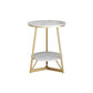Modern Style Round Sintered Stone Top Gold/Black Metal Base Side Table Clearhalo 'Coffee & Accent Tables' 'End & Side Tables' 'end_side_table' 'end_side_tables' 'furn' 'furn_end_side_tables' 'Furniture' 'furniture_end_side_table' 'Living Room Furniture' 4972425