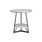 Modern Style Round Sintered Stone Top Gold/Black Metal Base Side Table 23.6"L x 23.6"W x 23.6"H Black White Clearhalo 'Coffee & Accent Tables' 'End & Side Tables' 'end_side_table' 'end_side_tables' 'furn' 'furn_end_side_tables' 'Furniture' 'furniture_end_side_table' 'Living Room Furniture' 4972426