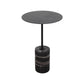 Round Pedestal Side Table Contemporary Mental Top End Table for Living Room Black Black Clearhalo 'Coffee & Accent Tables' 'End & Side Tables' 'end_side_table' 'end_side_tables' 'furn' 'furn_end_side_tables' 'Furniture' 'furniture_end_side_table' 'Living Room Furniture' 4972445