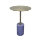 Round Pedestal Side Table Contemporary Mental Top End Table for Living Room Blue Brown Clearhalo 'Coffee & Accent Tables' 'End & Side Tables' 'end_side_table' 'end_side_tables' 'furn' 'furn_end_side_tables' 'Furniture' 'furniture_end_side_table' 'Living Room Furniture' 4972448