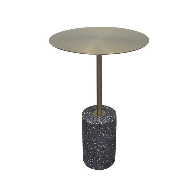 Round Pedestal Side Table Contemporary Mental Top End Table for Living Room Gray Black Clearhalo 'Coffee & Accent Tables' 'End & Side Tables' 'end_side_table' 'end_side_tables' 'furn' 'furn_end_side_tables' 'Furniture' 'furniture_end_side_table' 'Living Room Furniture' 4972450