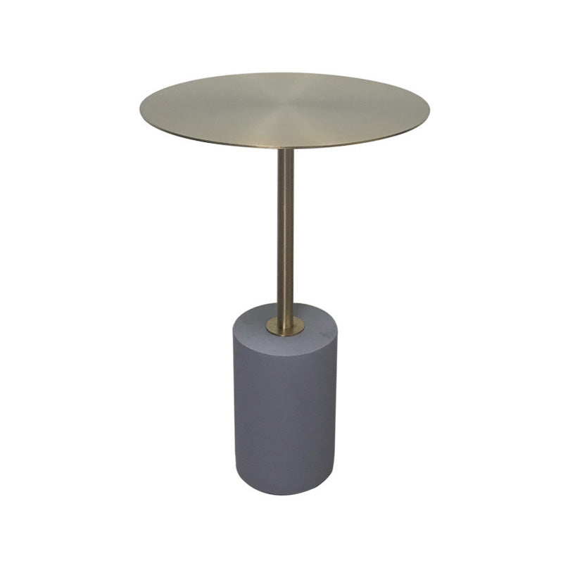 Round Pedestal Side Table Contemporary Mental Top End Table for Living Room Gray Brown Clearhalo 'Coffee & Accent Tables' 'End & Side Tables' 'end_side_table' 'end_side_tables' 'furn' 'furn_end_side_tables' 'Furniture' 'furniture_end_side_table' 'Living Room Furniture' 4972453