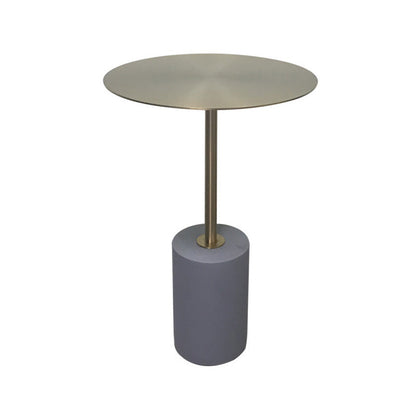 Round Pedestal Side Table Contemporary Mental Top End Table for Living Room Gray Brown Clearhalo 'Coffee & Accent Tables' 'End & Side Tables' 'end_side_table' 'end_side_tables' 'furn' 'furn_end_side_tables' 'Furniture' 'furniture_end_side_table' 'Living Room Furniture' 4972453