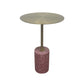 Round Pedestal Side Table Contemporary Mental Top End Table for Living Room Pink Brown Clearhalo 'Coffee & Accent Tables' 'End & Side Tables' 'end_side_table' 'end_side_tables' 'furn' 'furn_end_side_tables' 'Furniture' 'furniture_end_side_table' 'Living Room Furniture' 4972454