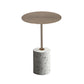 Round Pedestal Side Table Contemporary Mental Top End Table for Living Room White Cream Brown Clearhalo 'Coffee & Accent Tables' 'End & Side Tables' 'end_side_table' 'end_side_tables' 'furn' 'furn_end_side_tables' 'Furniture' 'furniture_end_side_table' 'Living Room Furniture' 4972455