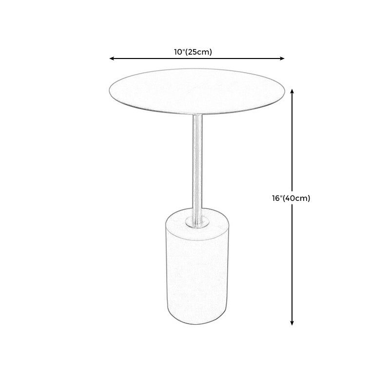 Round Pedestal Side Table Contemporary Mental Top End Table for Living Room Clearhalo 'Coffee & Accent Tables' 'End & Side Tables' 'end_side_table' 'end_side_tables' 'furn' 'furn_end_side_tables' 'Furniture' 'furniture_end_side_table' 'Living Room Furniture' 4972458