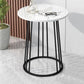 Mid-Century Modern Wooden Round Top End Table Abstract Metal Frame Sofa Side Table 19"L x 19"W x 24"H Black White Clearhalo 'Coffee & Accent Tables' 'End & Side Tables' 'end_side_table' 'end_side_tables' 'furn' 'furn_end_side_tables' 'Furniture' 'furniture_end_side_table' 'Living Room Furniture' 4972463