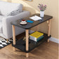 Double Tier End Table with Shelf Modern Sofa Side Table for Living Room Black 21"H x 24"L x 12"W Clearhalo 'Coffee & Accent Tables' 'End & Side Tables' 'end_side_table' 'Furniture' 'furniture_end_side_table' 'Living Room Furniture' 4972476