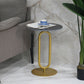 Modern Round Stone Top End Table 21.6"Tall Pedestal Side Table 18"L x 18"W x 22"H Gold Black Gold Clearhalo 'Coffee & Accent Tables' 'End & Side Tables' 'end_side_table' 'end_side_tables' 'furn' 'furn_end_side_tables' 'Furniture' 'furniture_end_side_table' 'Living Room Furniture' 4972511
