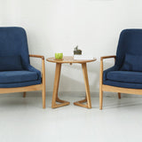 Living Room Solid Wood Abstract End Table Modern Round Top Sofa Side End Table