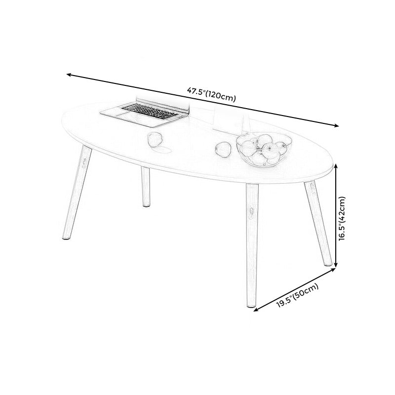 4 Legs Base Design Wood Color Solid Wood White/wood-based Panel Top Coffee Table Clearhalo 'Coffee & Accent Tables' 'Coffee Tables' 'coffee_tables' 'furn' 'furn_coffee_tables' 'Furniture' 'furniture_coffee_tables' 'Living Room Furniture' 4972591