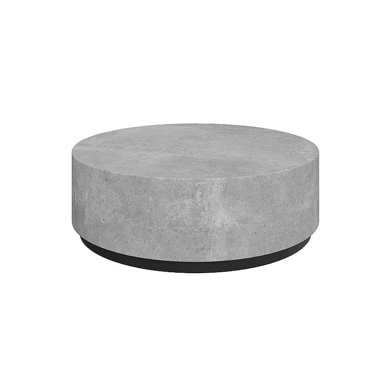 Drum Base Design Black/grey Faux Concrete Top Metal Base Round Coffee Table 31.5"L x 31.5"W x 16"H Gray Black Clearhalo 'Coffee & Accent Tables' 'Coffee Tables' 'coffee_tables' 'furn' 'furn_coffee_tables' 'Furniture' 'Living Room Furniture' 4972640_d2f4ae7c-c220-4008-bfa5-dbd68cf29dd7