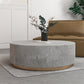 Drum Base Design Black/grey Faux Concrete Top Metal Base Round Coffee Table 31.5"L x 31.5"W x 16"H Grey-Gold Clearhalo 'Coffee & Accent Tables' 'Coffee Tables' 'coffee_tables' 'furn' 'furn_coffee_tables' 'Furniture' 'Living Room Furniture' 4972643_861b217f-544e-4228-b584-00410cdb957a