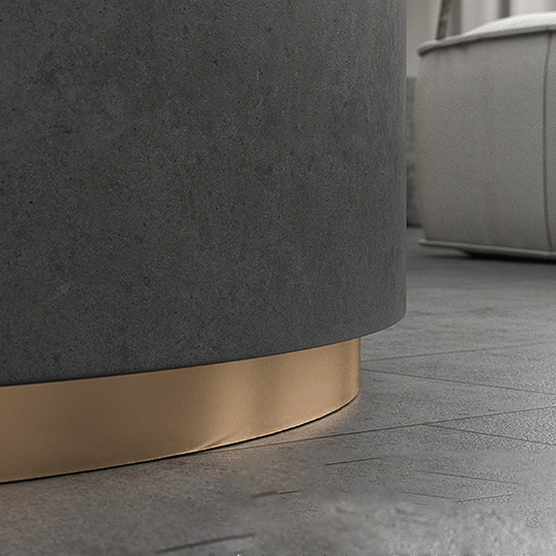 Drum Base Design Black/grey Faux Concrete Top Metal Base Round Coffee Table Clearhalo 'Coffee & Accent Tables' 'Coffee Tables' 'coffee_tables' 'furn' 'furn_coffee_tables' 'Furniture' 'Living Room Furniture' 4972653_711a8a83-67c5-4e6b-9448-6fd40cfed948