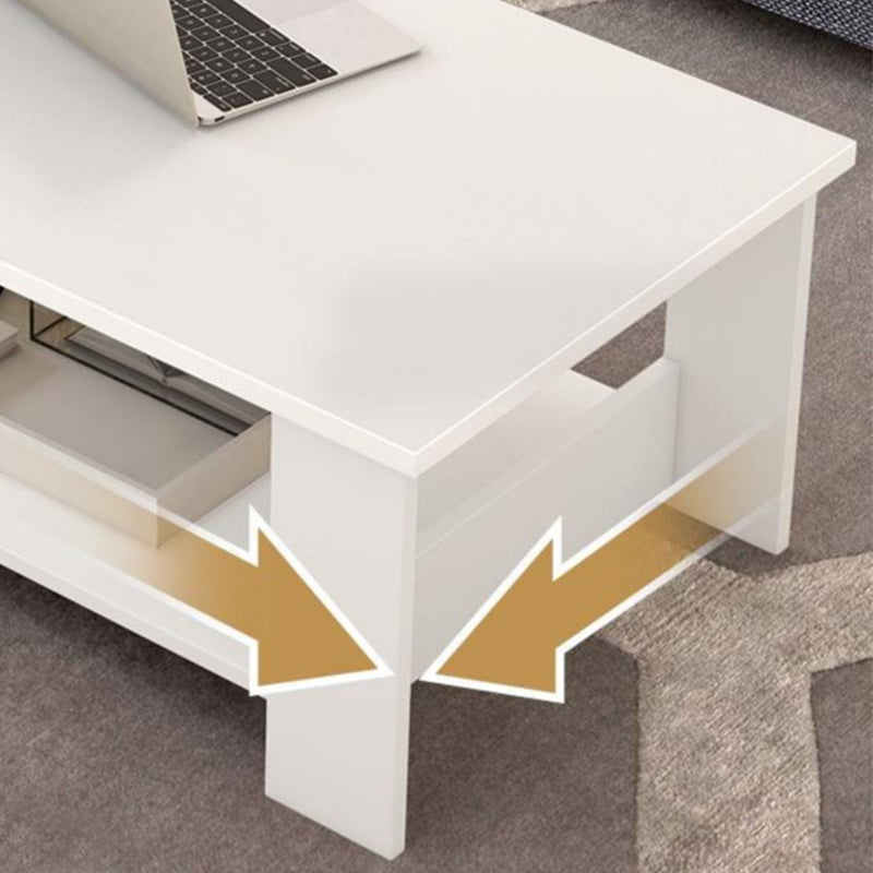 16.5"H Sled Base Square Wooden Top Coffee Table For Living Room Clearhalo 'Coffee & Accent Tables' 'Coffee Tables' 'coffee_tables' 'furn' 'furn_coffee_tables' 'Furniture' 'furniture_coffee_tables' 'Living Room Furniture' 4972760