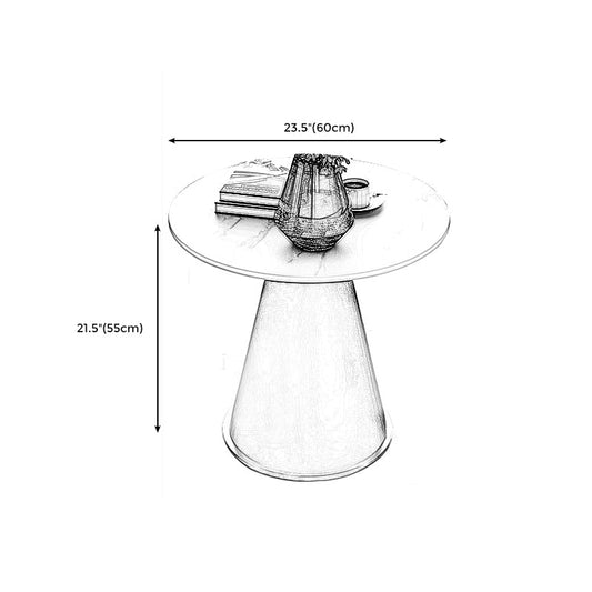 Modern Style Single Leg Base Solid Color Round Top Slate Coffee Table Clearhalo 'Coffee & Accent Tables' 'Coffee Tables' 'coffee_tables' 'furn' 'furn_coffee_tables' 'Furniture' 'furniture_coffee_tables' 'Living Room Furniture' 4972783
