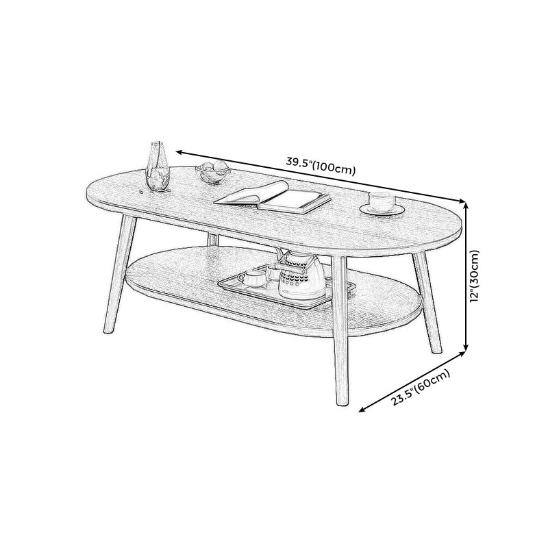 Modern Style Wooden 4-legs Base Top Coffee Table for Living Room Clearhalo 'Coffee & Accent Tables' 'Coffee Tables' 'coffee_tables' 'furn' 'furn_coffee_tables' 'Furniture' 'furniture_coffee_tables' 'Living Room Furniture' 4972796