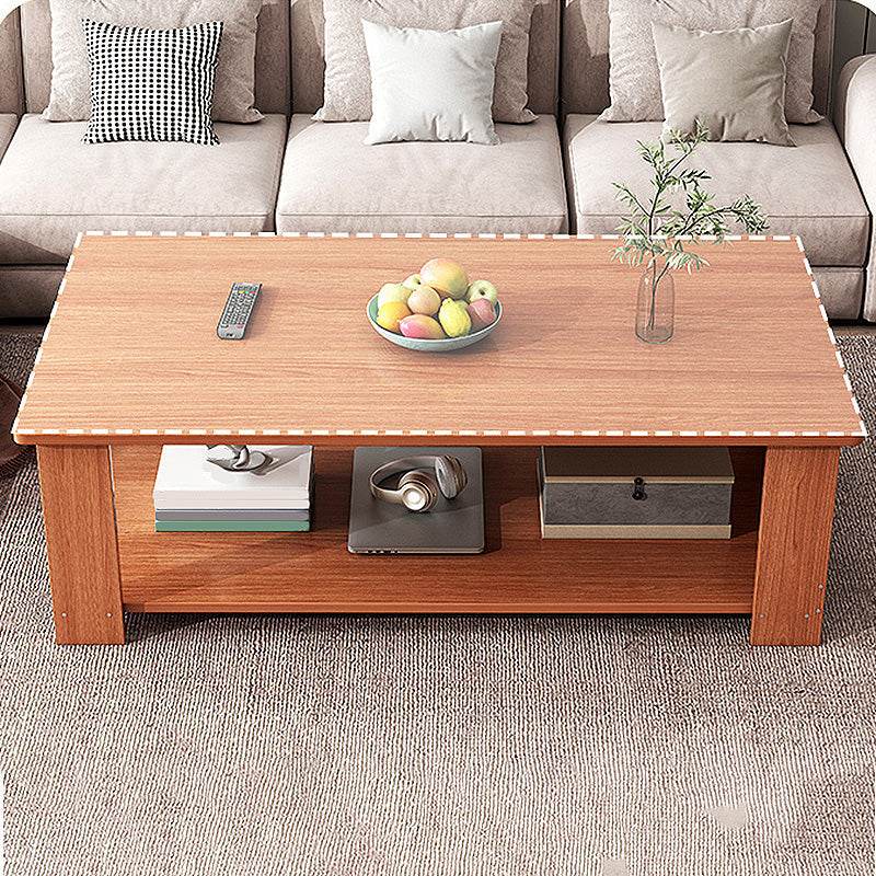 16.5"H Modern Style Wooden Base Top Rectangular Coffee Table Clearhalo 'Coffee & Accent Tables' 'Coffee Tables' 'coffee_tables' 'furn' 'furn_coffee_tables' 'Furniture' 'furniture_coffee_tables' 'Living Room Furniture' 4972825