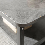 16.5"H Modern Solid Mental Base Black /Gold/white Rectangular Coffee Table Clearhalo 'Coffee & Accent Tables' 'Coffee Tables' 'coffee_tables' 'furn' 'furn_coffee_tables' 'Furniture' 'furniture_coffee_tables' 'Living Room Furniture' 4972861