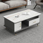 Modern Style Black Gold/white/platinum/gray Slate Top Metal Base Coffee Table