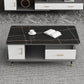 Modern Style Black Gold/white/platinum/gray Slate Top Metal Base Coffee Table