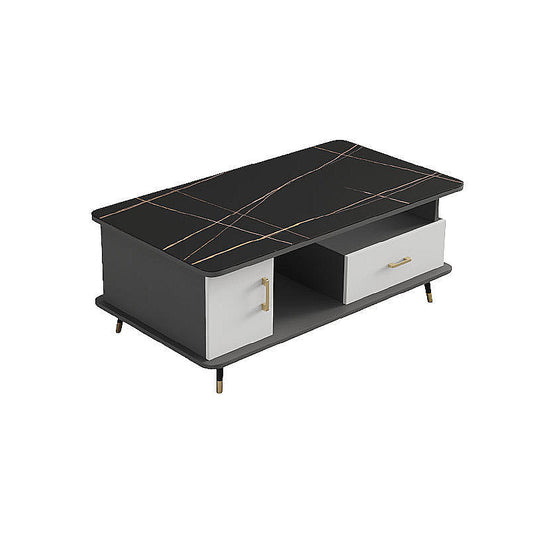 Modern Style Black Gold/white/platinum/gray Rock Slab Top Metal Base Coffee Table Clearhalo 'Coffee & Accent Tables' 'Coffee Tables' 'coffee_tables' 'Furniture' 'furniture_coffee_tables' 'Living Room Furniture' 4972984