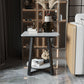 Cross Legs Square Side Table 21.65" Tall Stone End Table with Shelf Clearhalo 'Coffee & Accent Tables' 'End & Side Tables' 'end_side_table' 'end_side_tables' 'furn' 'furn_end_side_tables' 'Furniture' 'furniture_end_side_table' 'Living Room Furniture' 4973002