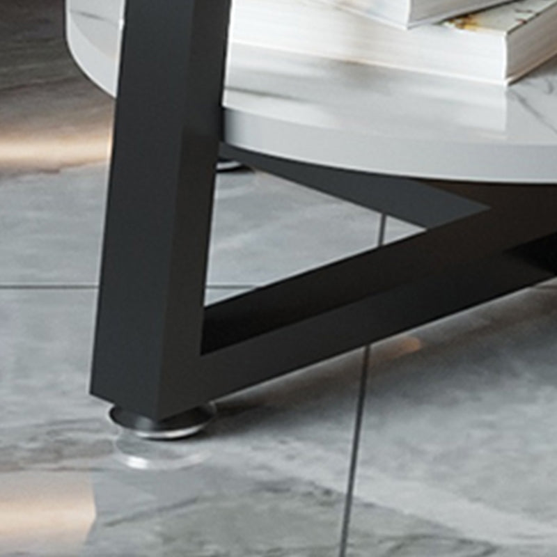 Cross Legs Square Side Table 21.65" Tall Stone End Table with Shelf Clearhalo 'Coffee & Accent Tables' 'End & Side Tables' 'end_side_table' 'end_side_tables' 'furn' 'furn_end_side_tables' 'Furniture' 'furniture_end_side_table' 'Living Room Furniture' 4973005