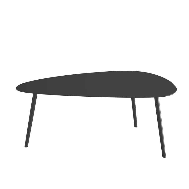 3 Legs Base Metal Black/white Base White/black Free Shape Coffee Table 37"L x 20"W x 16"H Black Clearhalo 'Coffee & Accent Tables' 'Coffee Tables' 'coffee_tables' 'furn' 'furn_coffee_tables' 'Furniture' 'furniture_coffee_tables' 'Living Room Furniture' 4973017