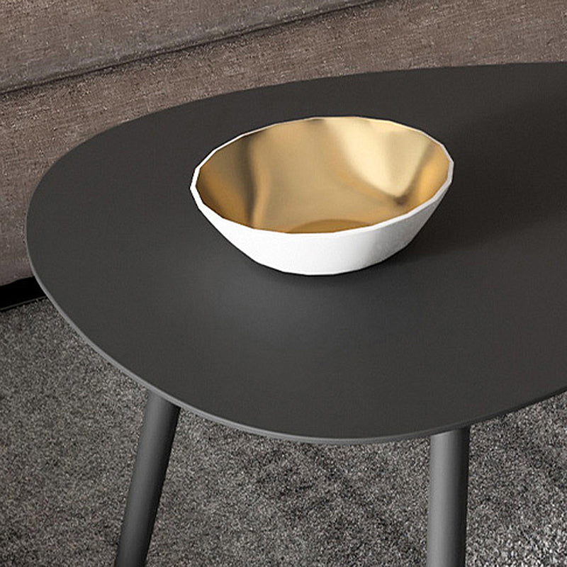 3 Legs Base Metal Black/white Base White/black Free Shape Coffee Table Clearhalo 'Coffee & Accent Tables' 'Coffee Tables' 'coffee_tables' 'furn' 'furn_coffee_tables' 'Furniture' 'furniture_coffee_tables' 'Living Room Furniture' 4973022