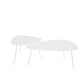 3 Legs Base Metal Black/white Base White/black Free Shape Coffee Table 37"L x 20"W x 16"H + 24"L x 20"W x 18"H White Clearhalo 'Coffee & Accent Tables' 'Coffee Tables' 'coffee_tables' 'furn' 'furn_coffee_tables' 'Furniture' 'furniture_coffee_tables' 'Living Room Furniture' 4973025