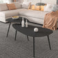 3 Legs Base Metal Black/white Base White/black Free Shape Coffee Table 37"L x 20"W x 16"H + 24"L x 20"W x 18"H Black Clearhalo 'Coffee & Accent Tables' 'Coffee Tables' 'coffee_tables' 'furn' 'furn_coffee_tables' 'Furniture' 'furniture_coffee_tables' 'Living Room Furniture' 4973026