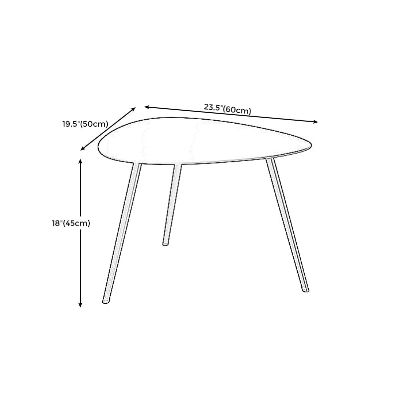 3 Legs Base Metal Black/white Base White/black Free Shape Coffee Table Clearhalo 'Coffee & Accent Tables' 'Coffee Tables' 'coffee_tables' 'furn' 'furn_coffee_tables' 'Furniture' 'furniture_coffee_tables' 'Living Room Furniture' 4973027