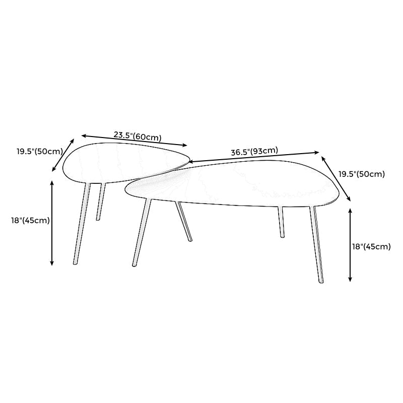 3 Legs Base Metal Black/white Base White/black Free Shape Coffee Table Clearhalo 'Coffee & Accent Tables' 'Coffee Tables' 'coffee_tables' 'furn' 'furn_coffee_tables' 'Furniture' 'furniture_coffee_tables' 'Living Room Furniture' 4973029
