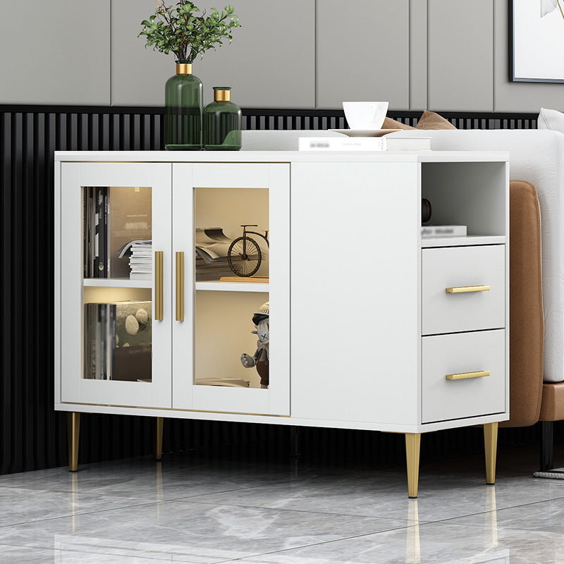 Glam Style Stone Top Buffet Table 2 Drawer Kitchen Table for Dining Room Clearhalo 'buffet_sideboard' 'Buffets & Sideboards' 'furn' 'furn_buffet_sideboard' 'Furniture' 'furniture_buffet_sideboard' 'Kitchen & Dining Furniture' 4974649