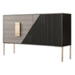 3-Drawer Oak Wood Sideboard Glam Cabinets Credenza for Living Room Black-Gray Clearhalo 'buffet_sideboard' 'Buffets & Sideboards' 'furn' 'furn_buffet_sideboard' 'Furniture' 'furniture_buffet_sideboard' 'Kitchen & Dining Furniture' 4974672