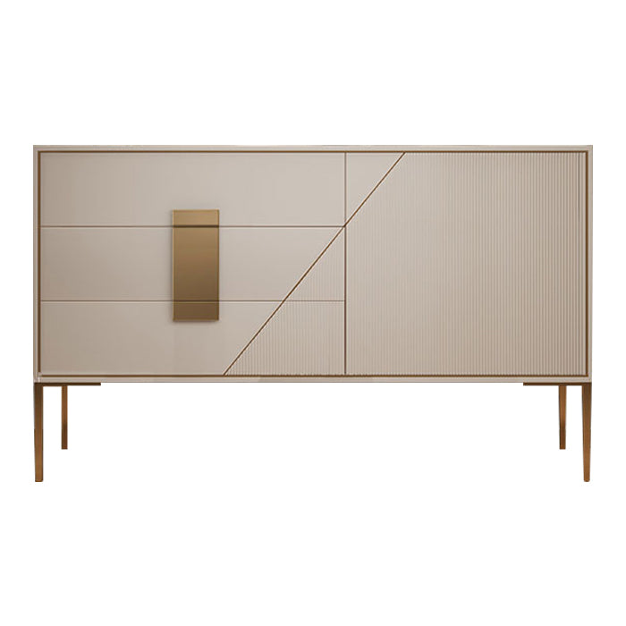 3-Drawer Oak Wood Sideboard Glam Cabinets Credenza for Living Room Off-White Clearhalo 'buffet_sideboard' 'Buffets & Sideboards' 'furn' 'furn_buffet_sideboard' 'Furniture' 'furniture_buffet_sideboard' 'Kitchen & Dining Furniture' 4974675