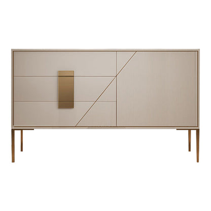 3-Drawer Oak Wood Sideboard Glam Cabinets Credenza for Living Room Off-White Clearhalo 'buffet_sideboard' 'Buffets & Sideboards' 'furn' 'furn_buffet_sideboard' 'Furniture' 'furniture_buffet_sideboard' 'Kitchen & Dining Furniture' 4974675