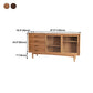 4-Drawer Pine Wood Credenza Modern Glass Sliding Door Cabinets Sideboard for Living Room Clearhalo 'buffet_sideboard' 'Buffets & Sideboards' 'furn' 'furn_buffet_sideboard' 'Furniture' 'furniture_buffet_sideboard' 'Kitchen & Dining Furniture' 4974687
