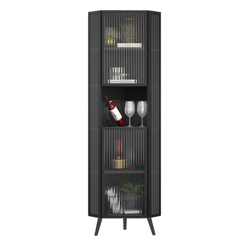 Living Room Glam Style Kitchen Buffet Server Glass Door Metal Frame Dining Server Clearhalo 'buffet_sideboard' 'Buffets & Sideboards' 'furn' 'furn_buffet_sideboard' 'Furniture' 'furniture_buffet_sideboard' 'Kitchen & Dining Furniture' 4974700