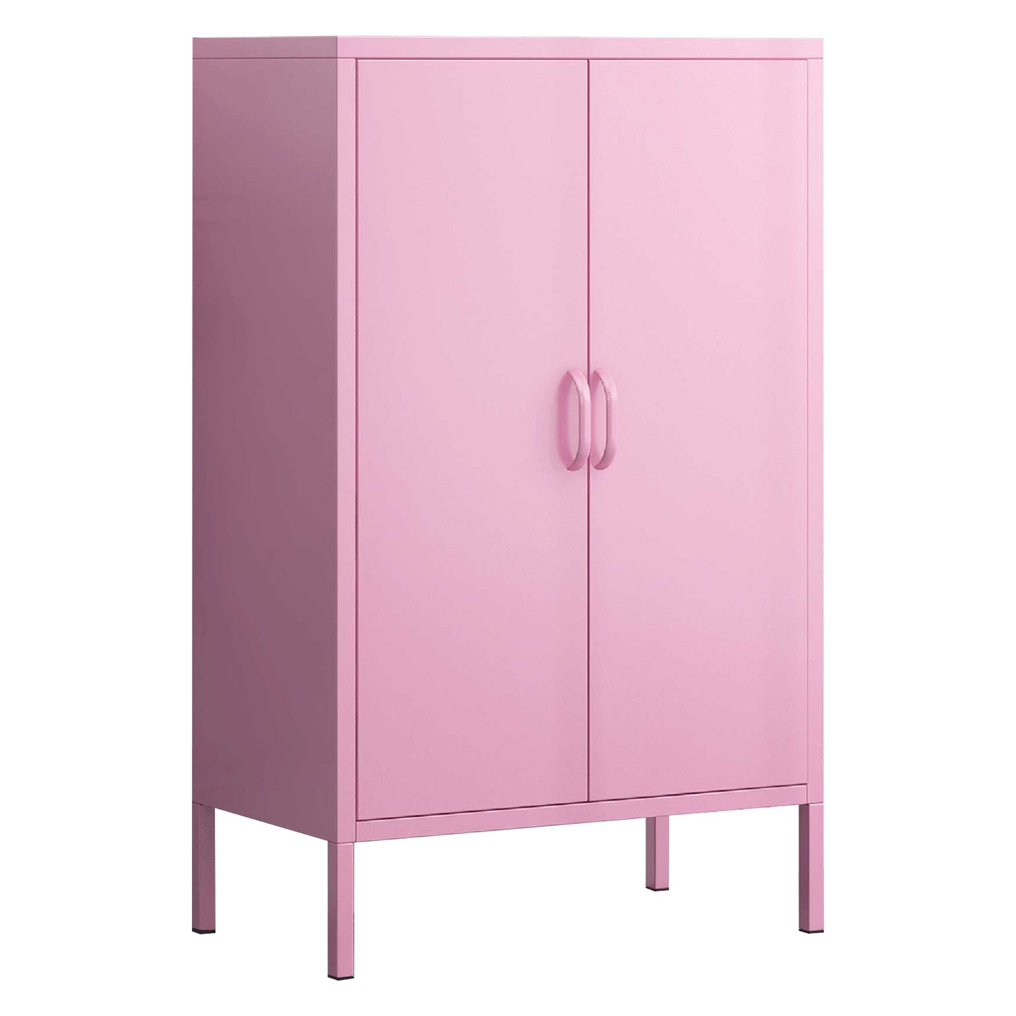 Steel Living Room Sideboard Cabinet Modern Server Cabinet with Storage Pink Metal Clearhalo 'buffet_sideboard' 'Buffets & Sideboards' 'furn' 'furn_buffet_sideboard' 'Furniture' 'furniture_buffet_sideboard' 'Kitchen & Dining Furniture' 4974717
