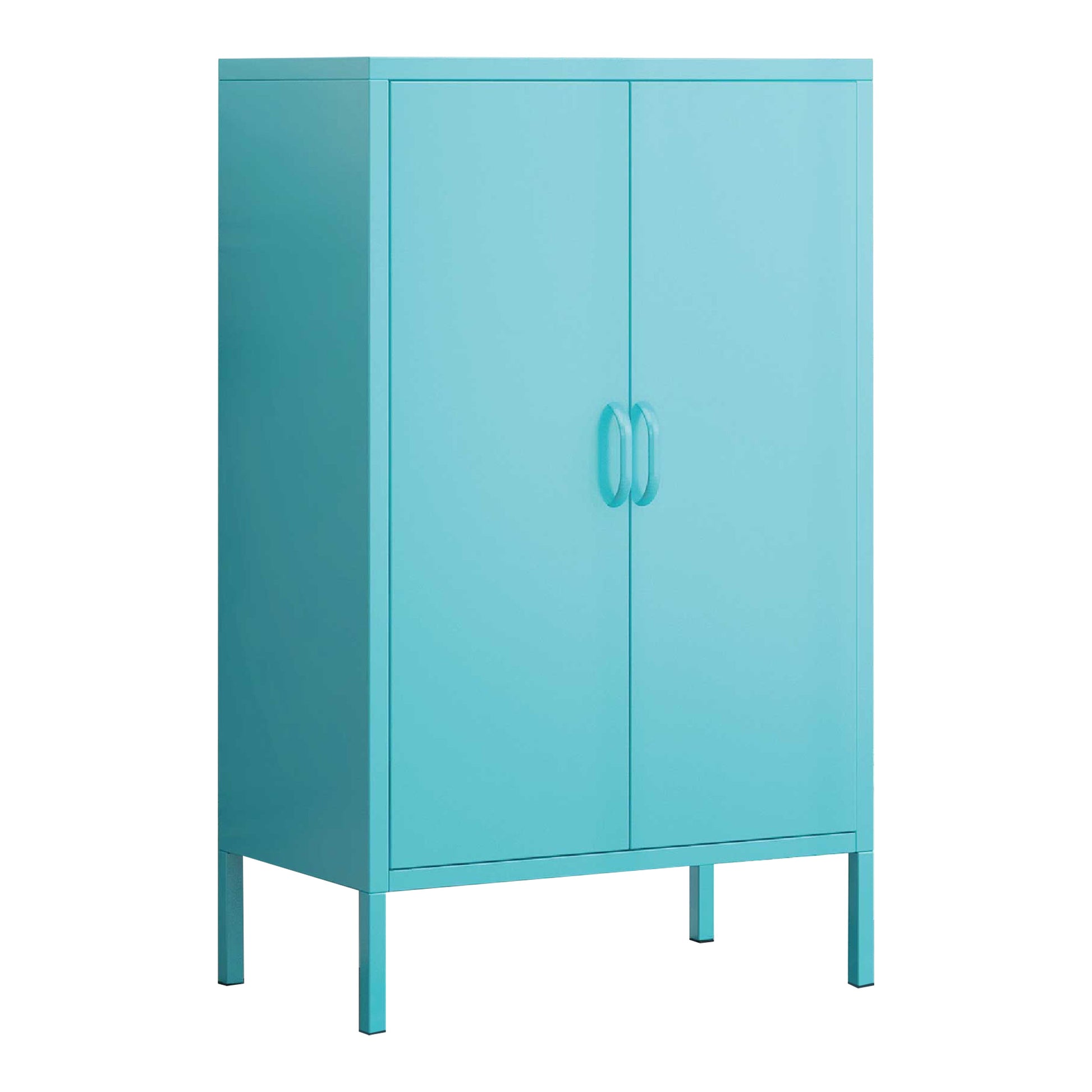 Steel Living Room Sideboard Cabinet Modern Server Cabinet with Storage Blue Metal Clearhalo 'buffet_sideboard' 'Buffets & Sideboards' 'furn' 'furn_buffet_sideboard' 'Furniture' 'furniture_buffet_sideboard' 'Kitchen & Dining Furniture' 4974719