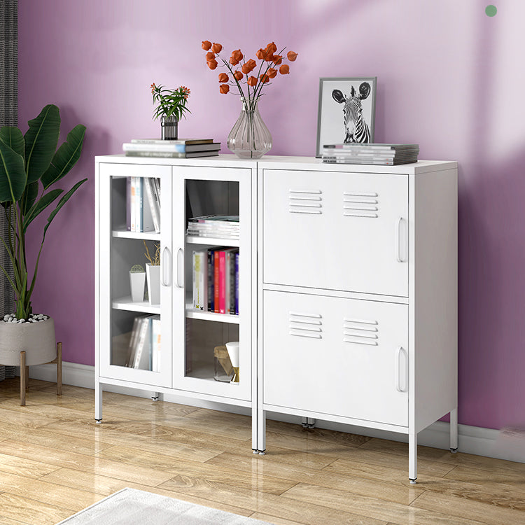 Steel Dining Room Sideboard Cabinet Modern Server Cabinet with Storage Clearhalo 'buffet_sideboard' 'Buffets & Sideboards' 'furn' 'furn_buffet_sideboard' 'Furniture' 'furniture_buffet_sideboard' 'Kitchen & Dining Furniture' 4974744