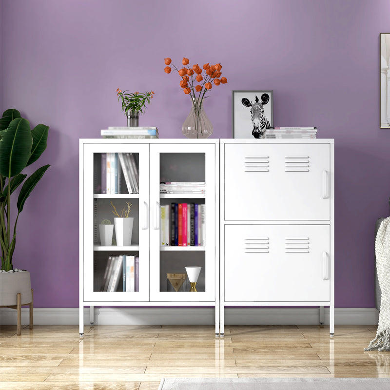 Steel Dining Room Sideboard Cabinet Modern Server Cabinet with Storage Clearhalo 'buffet_sideboard' 'Buffets & Sideboards' 'furn' 'furn_buffet_sideboard' 'Furniture' 'furniture_buffet_sideboard' 'Kitchen & Dining Furniture' 4974745