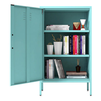 Steel Dining Room Sideboard Cabinet Modern Server Cabinet with Storage Blue 1 Clearhalo 'buffet_sideboard' 'Buffets & Sideboards' 'furn' 'furn_buffet_sideboard' 'Furniture' 'furniture_buffet_sideboard' 'Kitchen & Dining Furniture' 4974750