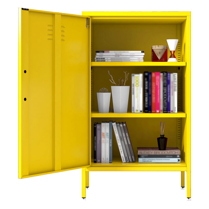 Steel Dining Room Sideboard Cabinet Modern Server Cabinet with Storage Yellow 1 Clearhalo 'buffet_sideboard' 'Buffets & Sideboards' 'furn' 'furn_buffet_sideboard' 'Furniture' 'furniture_buffet_sideboard' 'Kitchen & Dining Furniture' 4974752