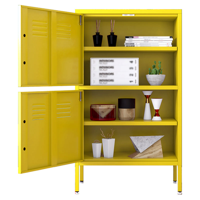 Steel Dining Room Sideboard Cabinet Modern Server Cabinet with Storage Yellow 2 Clearhalo 'buffet_sideboard' 'Buffets & Sideboards' 'furn' 'furn_buffet_sideboard' 'Furniture' 'furniture_buffet_sideboard' 'Kitchen & Dining Furniture' 4974753